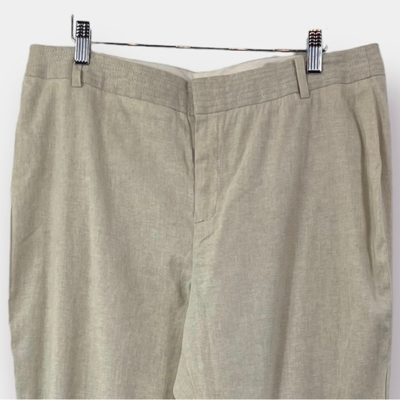 NEW Banana Republic Linen Pants Cream Natural Contour Fit Stretch High … - Picture 4 of 4
